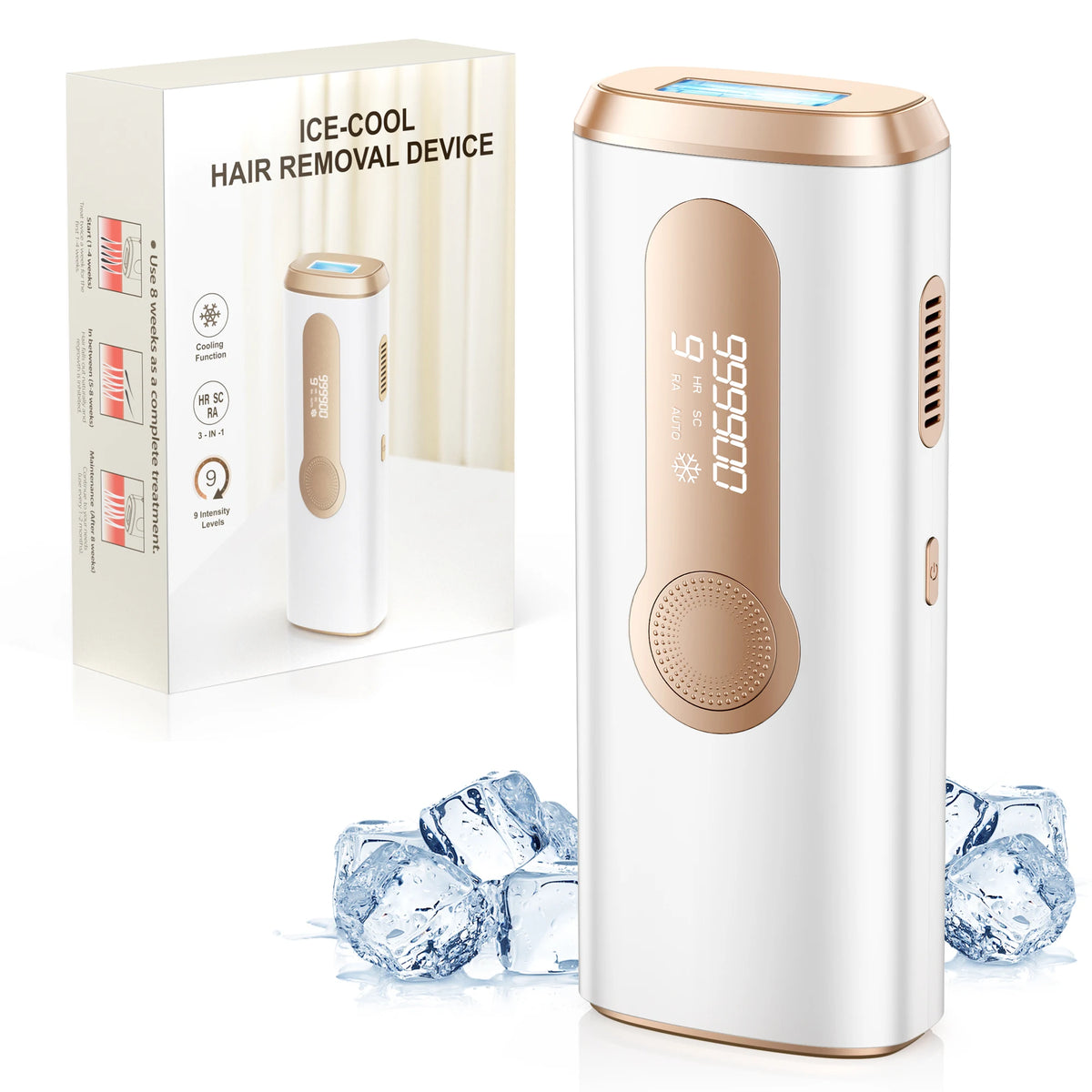 IPL Laser Hair Removal Device Ice-Cooling 3 in 1 Painless