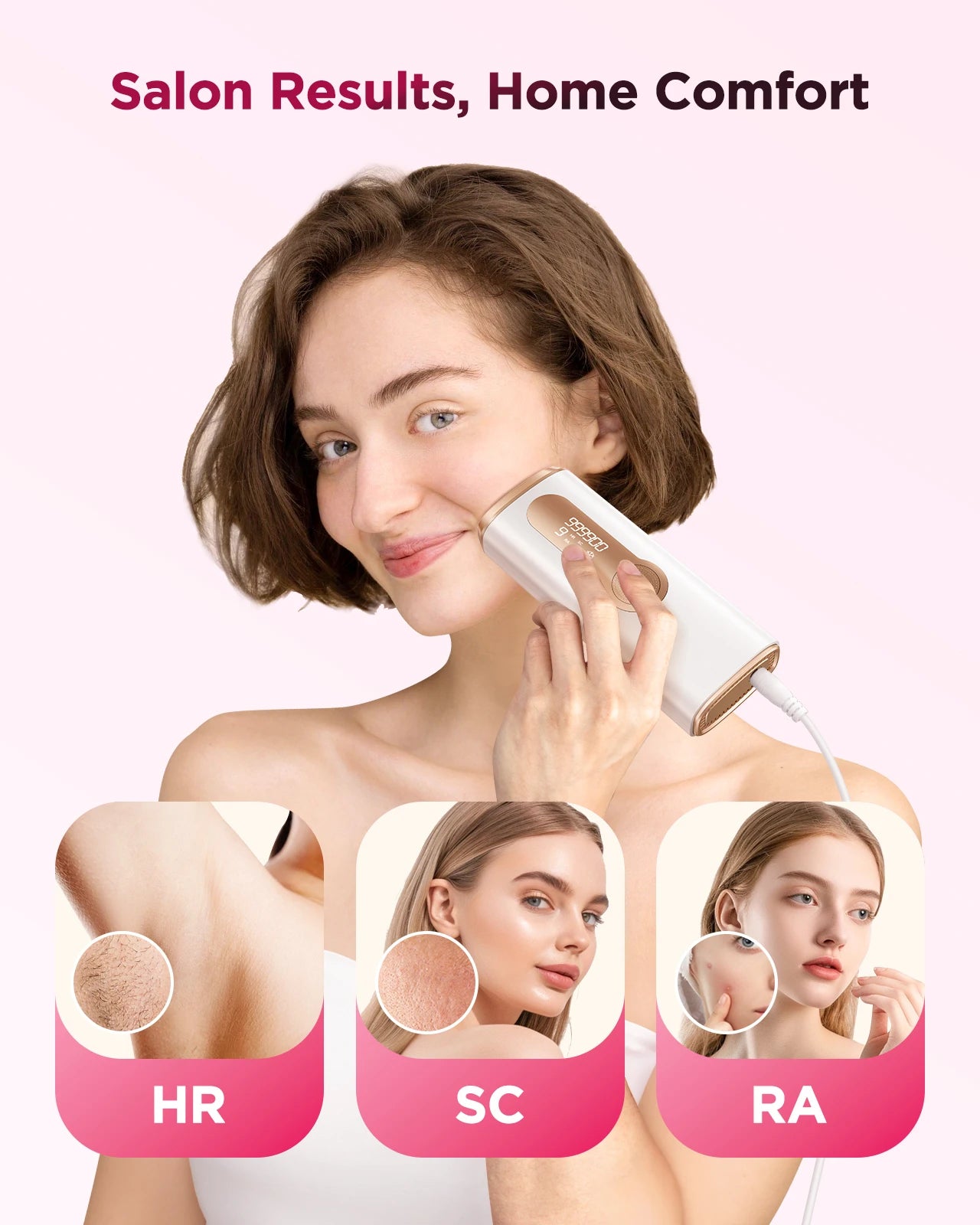IPL Laser Hair Removal Device Ice-Cooling 3 in 1 Painless