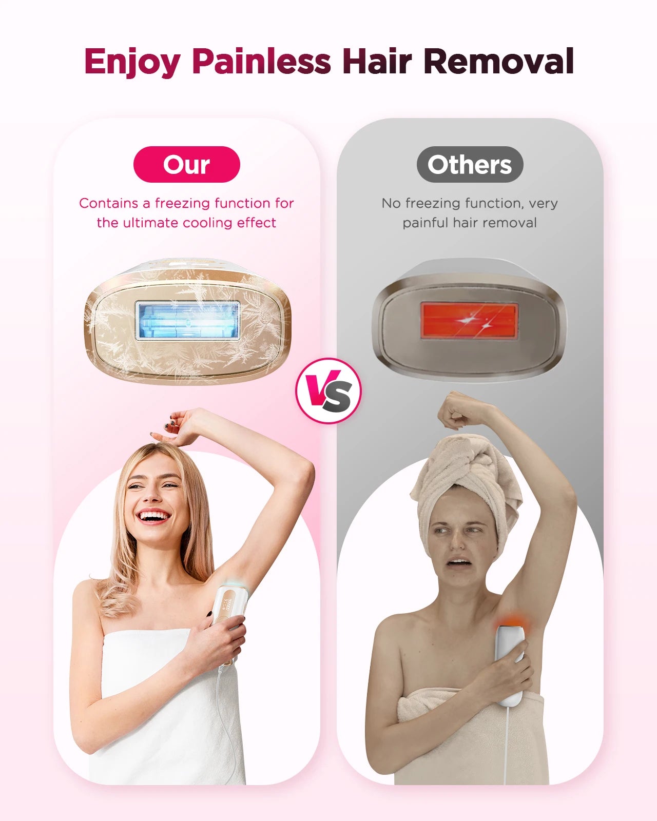IPL Laser Hair Removal Device Ice-Cooling 3 in 1 Painless